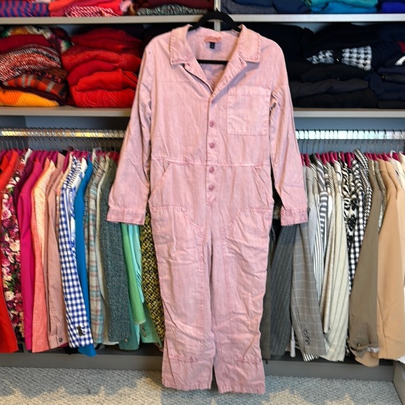 Universal Thread Pants - Universal Thread lilac long sleeve 3 pocket front button denim jumpsuit size 6